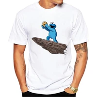 fpace hipster funny the cookie king printed cookie monster men t shirt short sleeve tshirts street t shirts cool essential tee