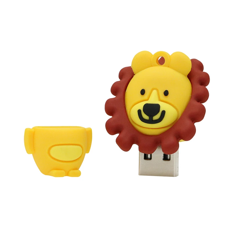 Силиконовый U диск в виде льва USB флеш накопитель флешка 4 ГБ 8 16 32 64 128 256 карта