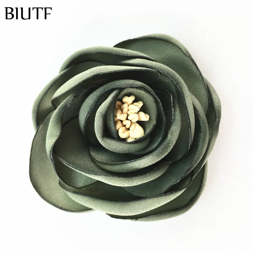 5 шт./лот корейский стиль винтажный сгоревший атласный цветок с тычинками зажимом