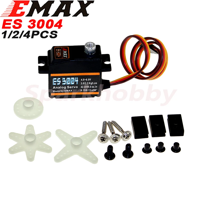 Оригинальный металлический Аналоговый сервопривод EMAX ES3004 20 г водонепроницаемый