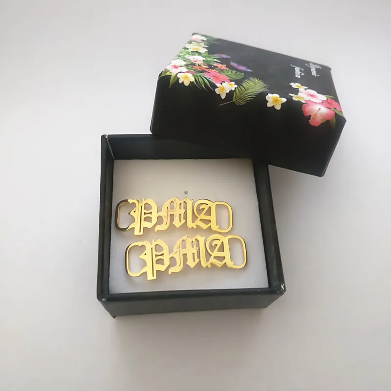 Old English Letter Name Shoe Tag Custom Accessories Personalized Jewelry Stainless Steel Shoe-buckle For Women Men Kid's | Украшения и