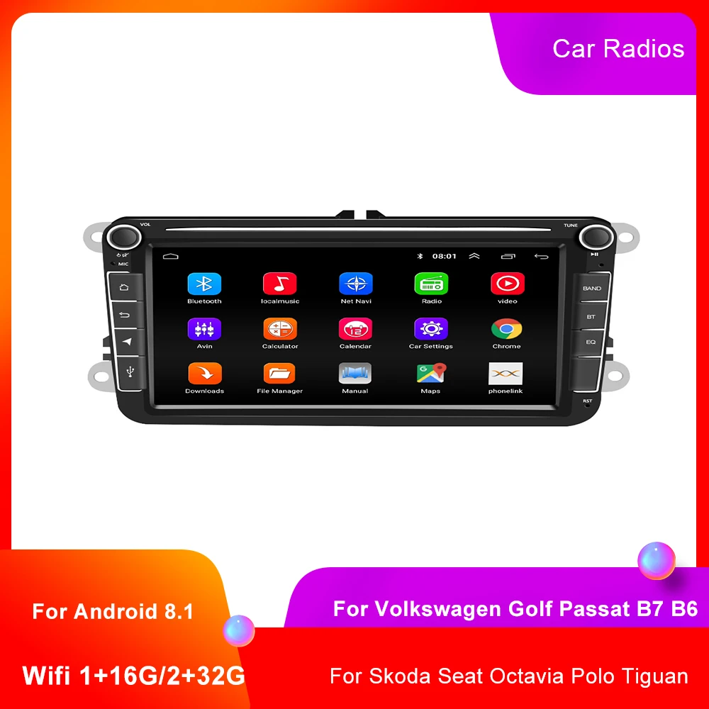 Автомагнитола с GPS мультимедийный плеер для Volkswagen Golf Passat B7 B6 Skoda Seat Octavia Polo Tiguan Android
