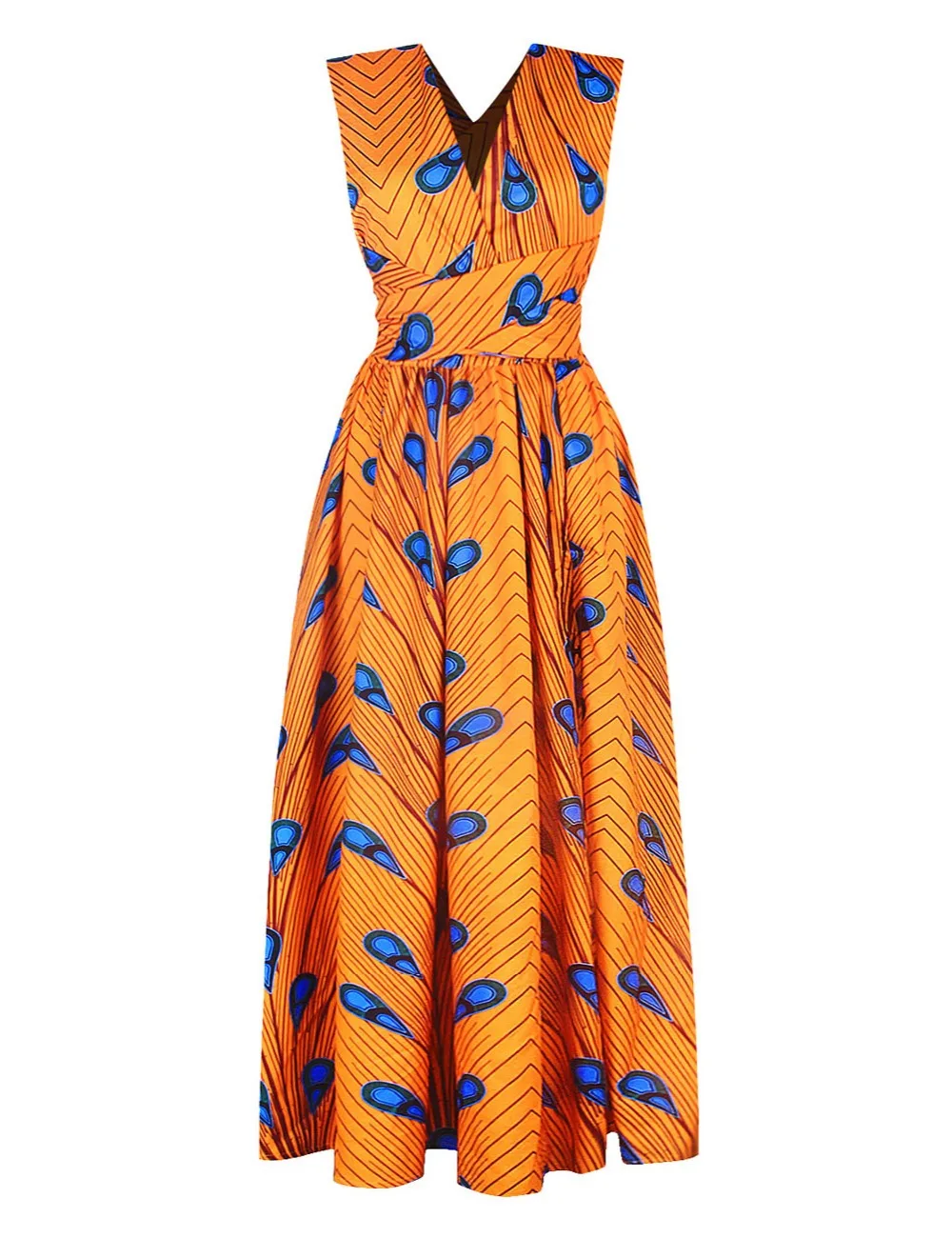 Fadzeco Summer African Dresses for Women New Fashion Robe Dashiki Dress Ethnic Print Backless Sexy African Dress