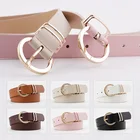 Ремень кожаный женский с круглой пряжкой, Модный классический пояс для джинсов в стиле ретро, роскошный Повседневный в стиле панк, для платьев