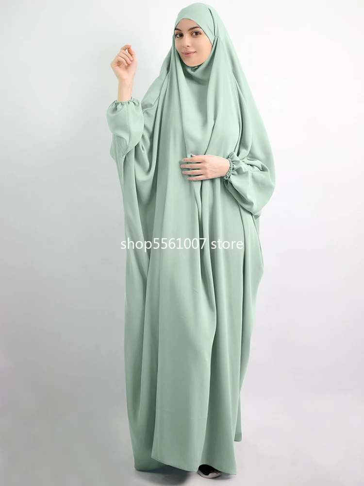 Ramadan One Piece Prayer Abaya Dress Jilbab Hijab Dresses Kaftan Hooded Robe Headcover Long Khimar Modest Islam Dubai Clothes |