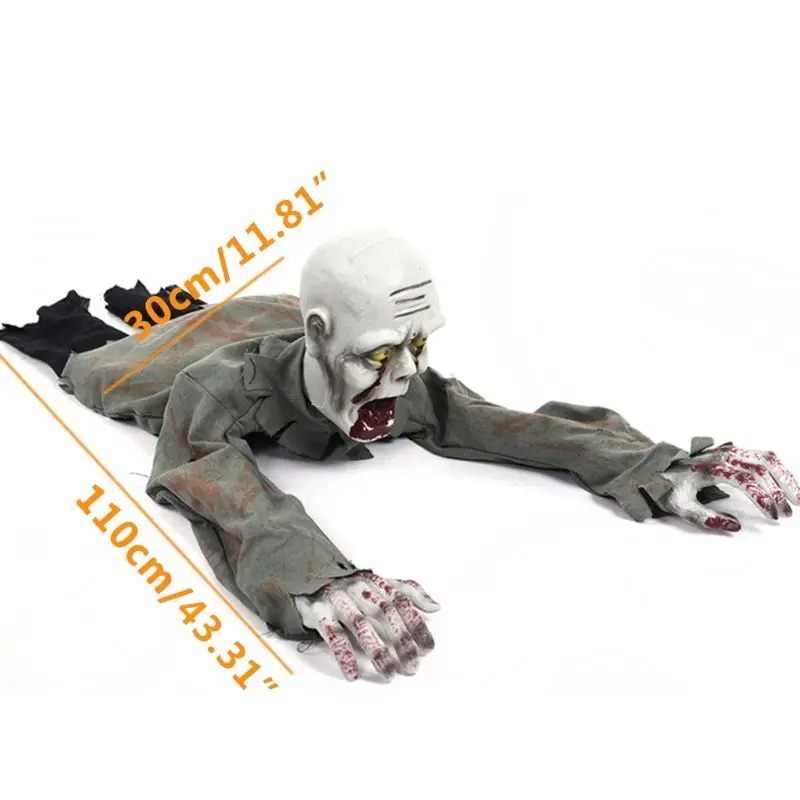 

Scary Halloween Crawling Ghost Electronic Creepy Bloody Zombie with LED Eye Prop 85DA