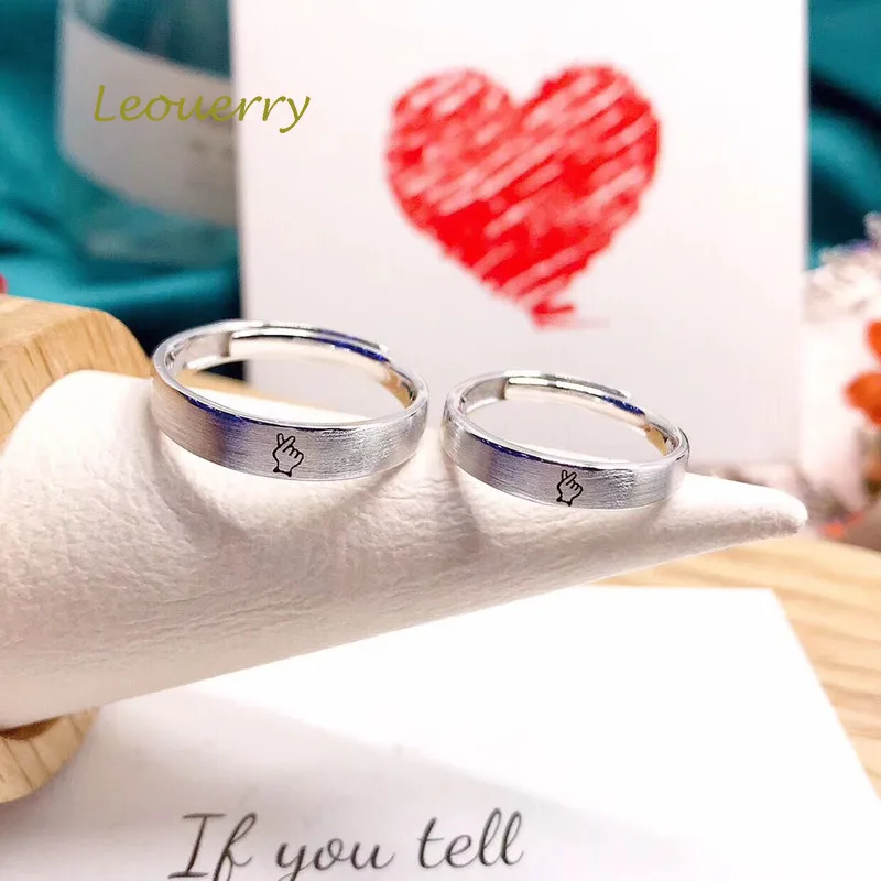 Leouerry 925 пробы Серебряное кольцо для пар оригинальные простые матовые кольца с