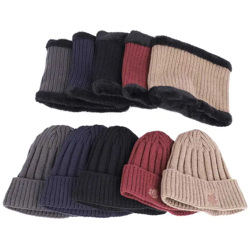 2019 кленовый лист зимняя шапка мужской шарф комплект для мужчин и женщин теплая