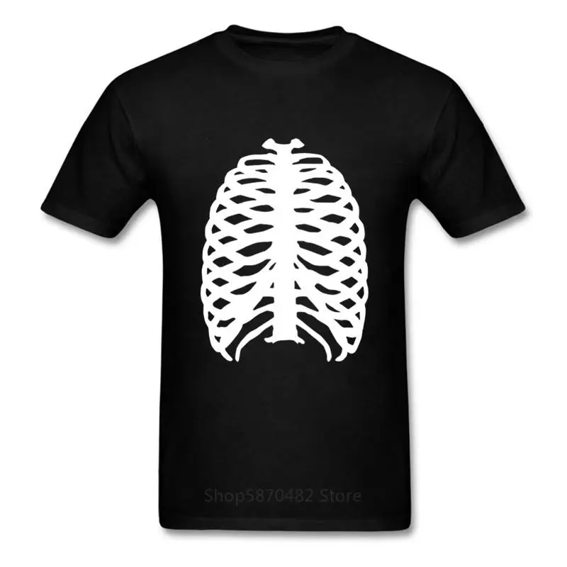 Футболка мужская с круглым вырезом тенниска со скелетом в виде ленточной клетки