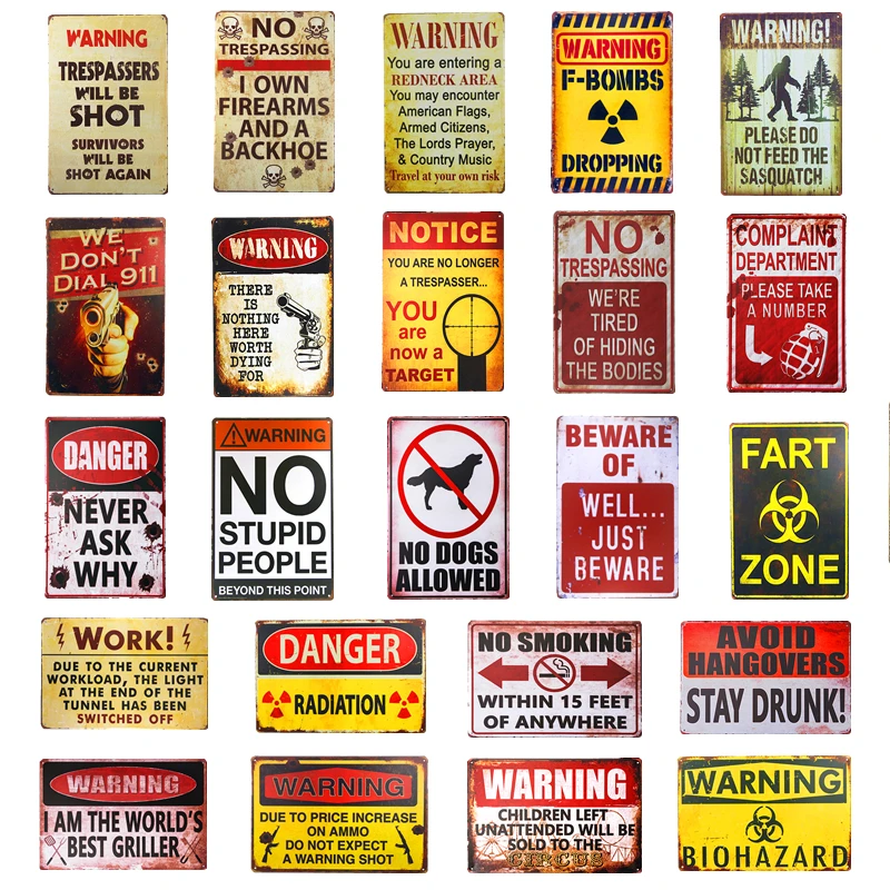 

No Smoking No Dogs Allowed Shabby Tin Sign Retro Metal Warning Sign Public Shop Workshop Garage Wall Poster Pin Up Iron Plaques