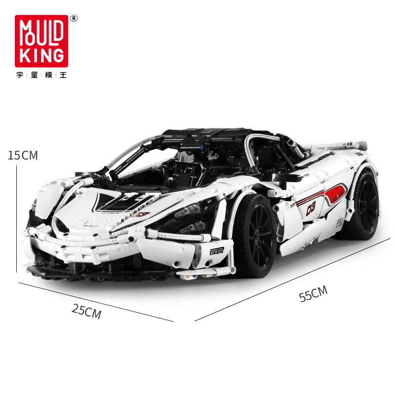 

Mould King 13145 High-Tech 720S 1:8 Supercar Model Building Blocks 3149pcs Bricks APP Remote Control Education Toys