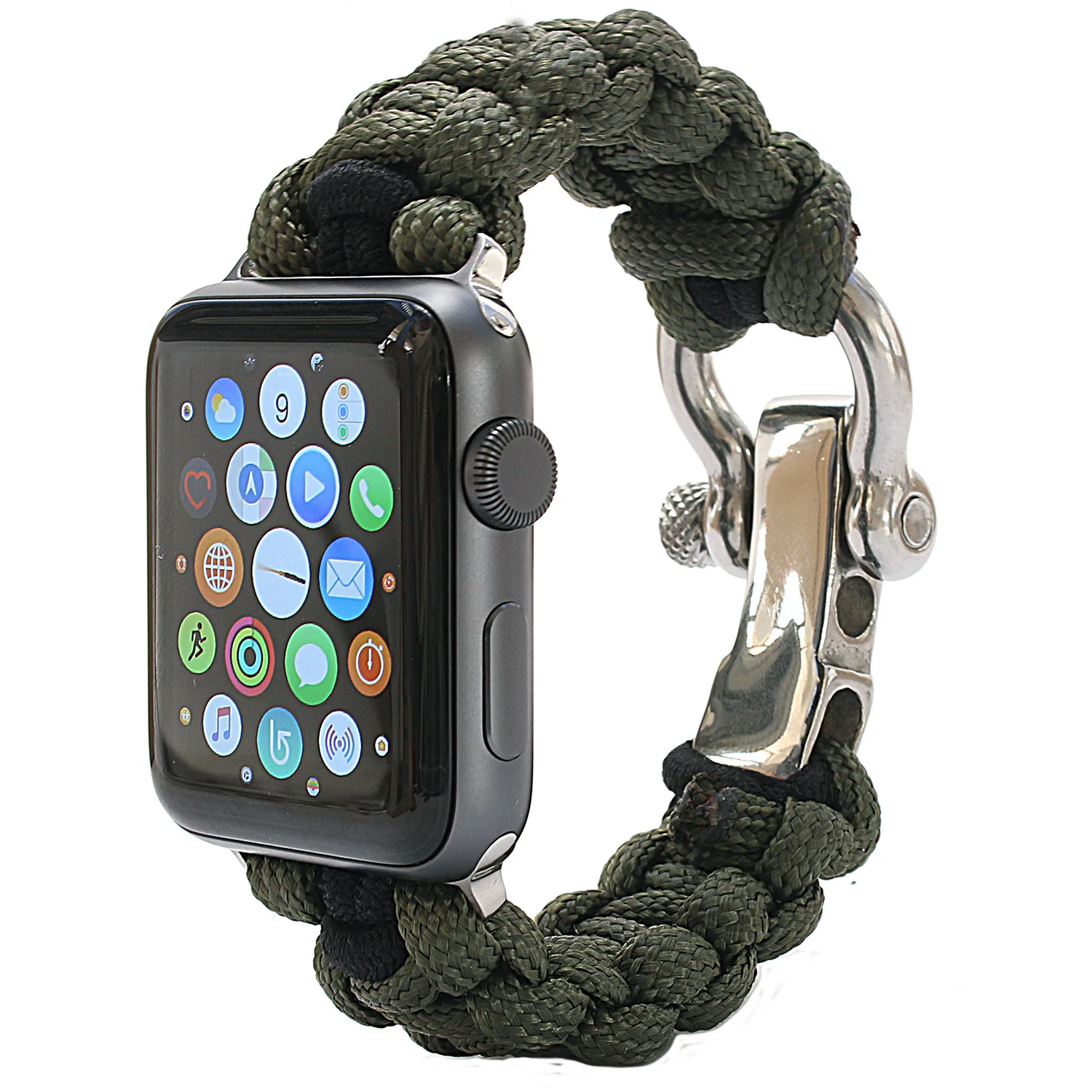 Ручной работы, нейлоновый ремешок для наручных часов Apple Watch, версии 5/4/3/2/1, спортивный кожаный браслет, 42 мм, длина-44 мм, ремешок для наручных часов iwatch, ремешок