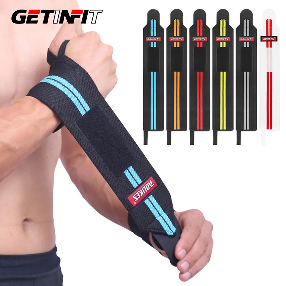 

Getinfit 1Pair Adjustable Wristband Elastic Wrist Wraps Bandages for Weightlifting Powerlifting Breathable Wrist Support