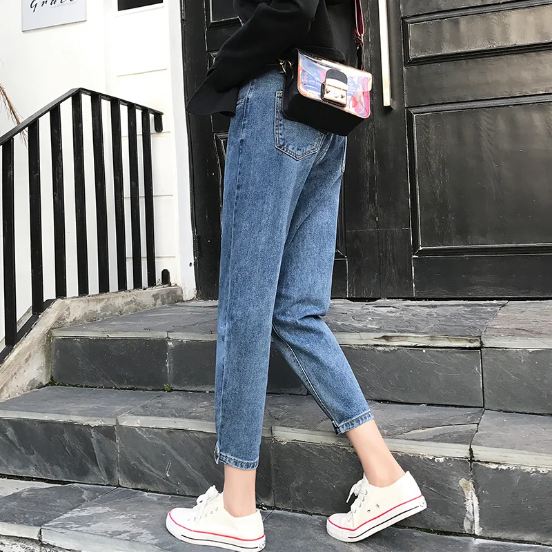 

Button Fly High Waist Jeans Woman Vintage Loose Mom Jean Womens Clothing Plus Size Boyfriend Jeans For Women Fashion 2021 Cotton