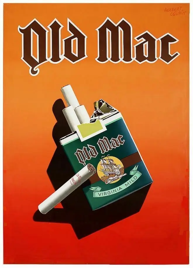 

OLD MAC CIGARETTES 1954 OLD STYLE ADVERT LARGE METAL TIN SIGN POSTER