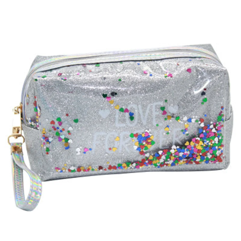 Косметички цветные блестки с буквенным принтом водонепроницаемая ПВХ