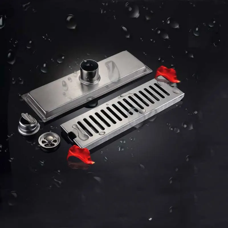 Линейный дренаж для душа прямоугольный пола из матового никеля нержавеющая