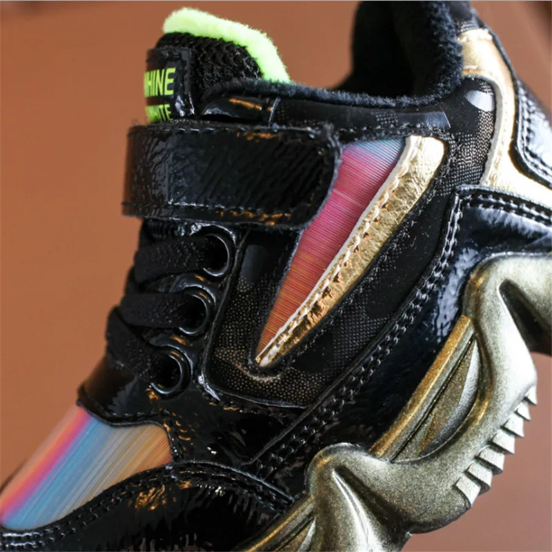 DIMI Winter Children Shoes Boys Girls Sport Shoes Short Plush Baby Sneakers Waterproof Non-slip Warm Kids Shoes Size 21-25