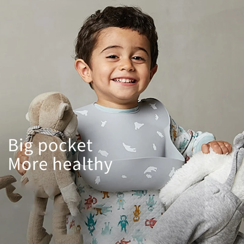 

Baby Food Grade Silicone Waterproof Bibs Newborn Boys Girls Feeding Saliva Towel Infants Adjustable Burp Apron