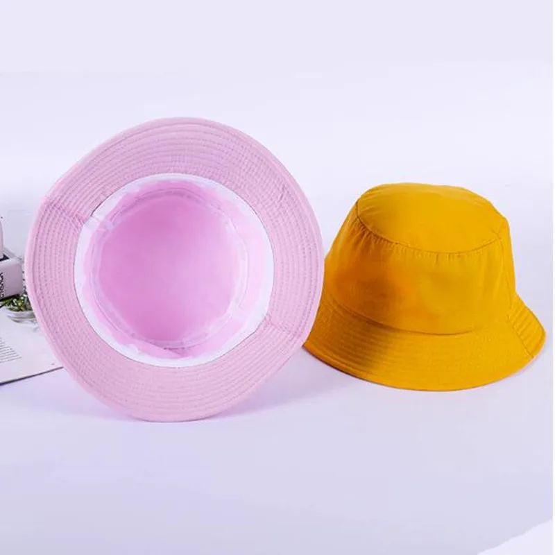 

Fisherman Hat Woman Spring Summer Sunshade Hat Man Candy Color Flat Top Bucket Hats Outdoor Caps Panama Hat
