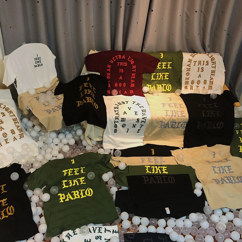 Футболка Kanye с принтом Уэста Пабло для мужчин и женщин хлопковая тенниска