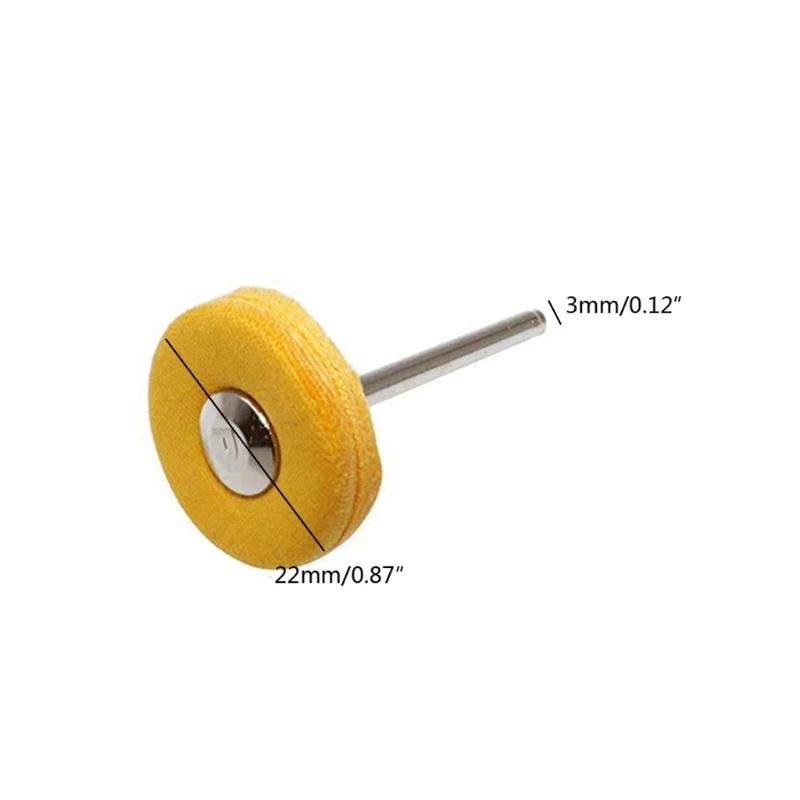 

X7AB 10pcs White Yellow Polishing Cotton T Style Polish Buffing Wheel Grinding Head Cloth Grinder Head Drill Rotary