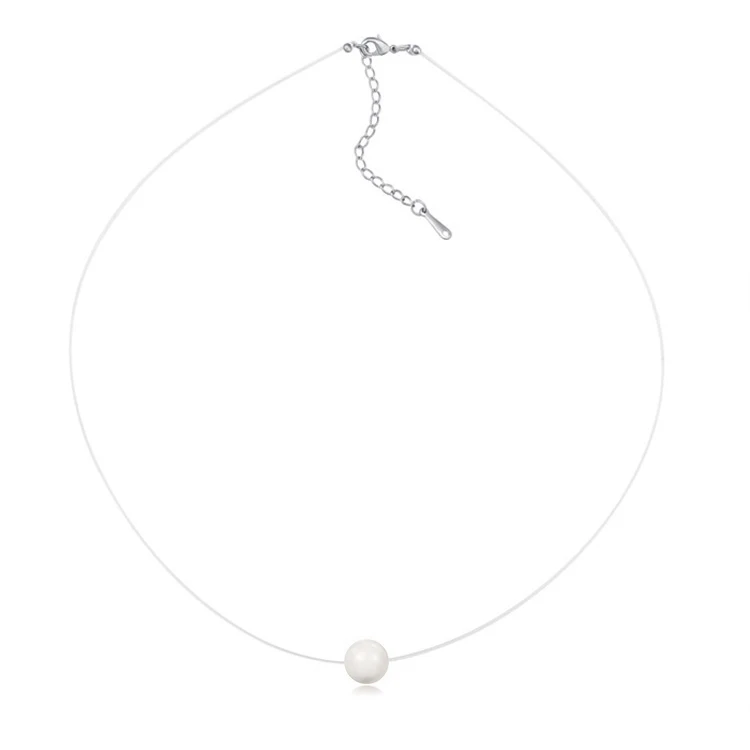 Crystal White Pearl Baffin женское ожерелье с невидимой линией простой жемчужный кристалл от подвеска Сваровски чокер прозрачная леска Collier Femme - Окраска металла: Crystal White Pearl