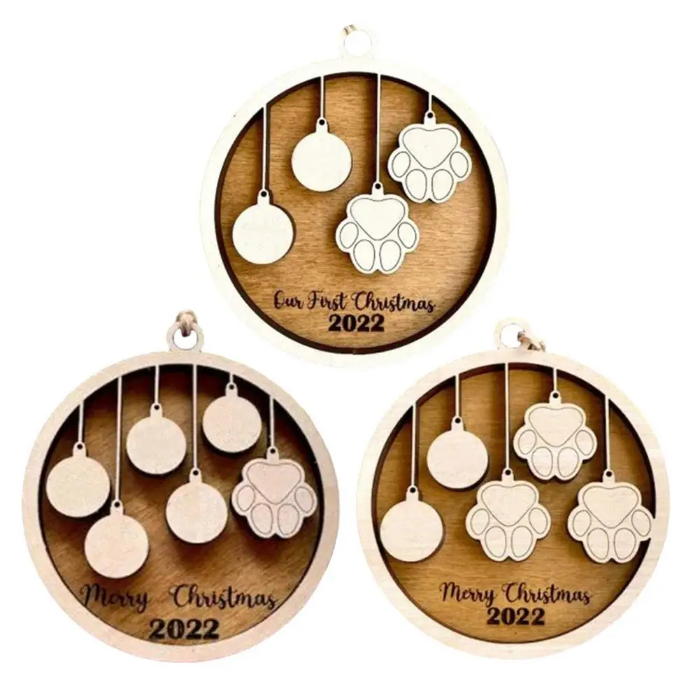 

DIY Christmas Tree Hanging Ornaments Disc Resin Best Wishes Personalized Pendants 2022 NEW Year Christmas Decorations For Home