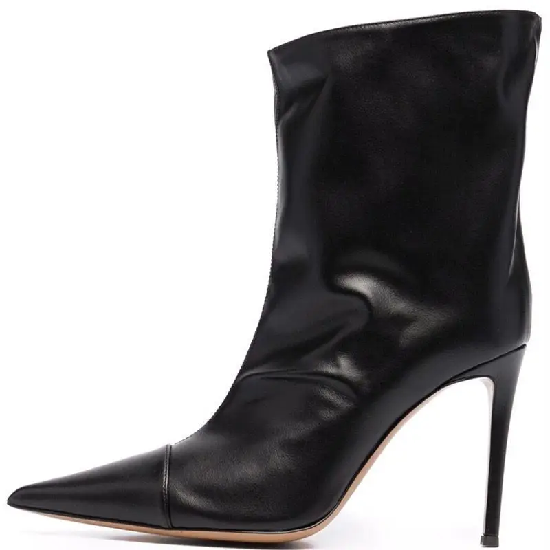 Fashion Nightclub Short Boots Women's European And American New Pointed Toe Super High Phantom Color Catwalk Golden Nude Boots