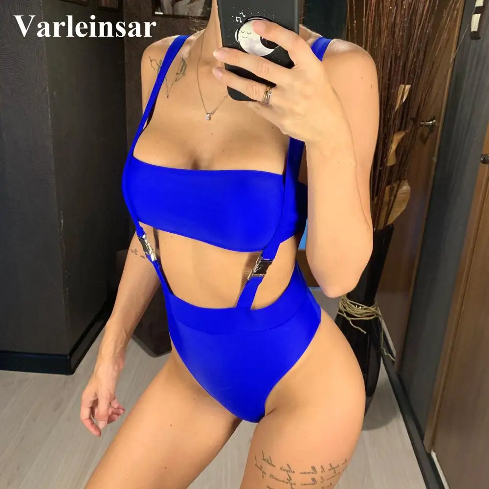 Женский купальный костюм сексуальный цельный с высокой талией V1592 2019 | Спорт и