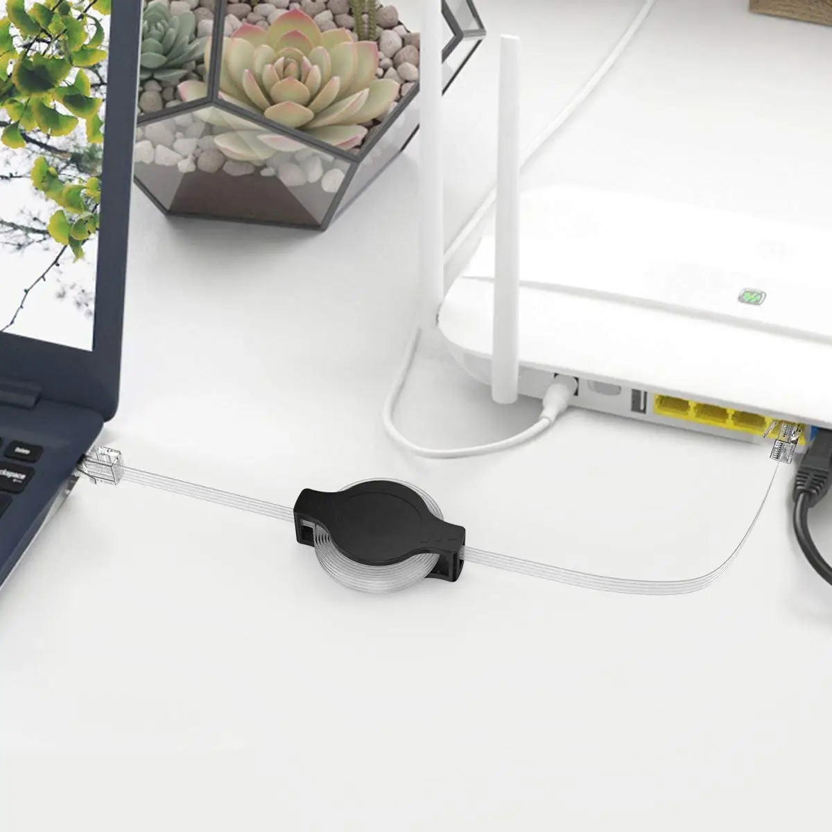 

1/2PCS Portable RJ45 Cat 5 5e Retractable Ethernet LAN Network Patch Cable 10/100 Mbps 1.5m/5FT