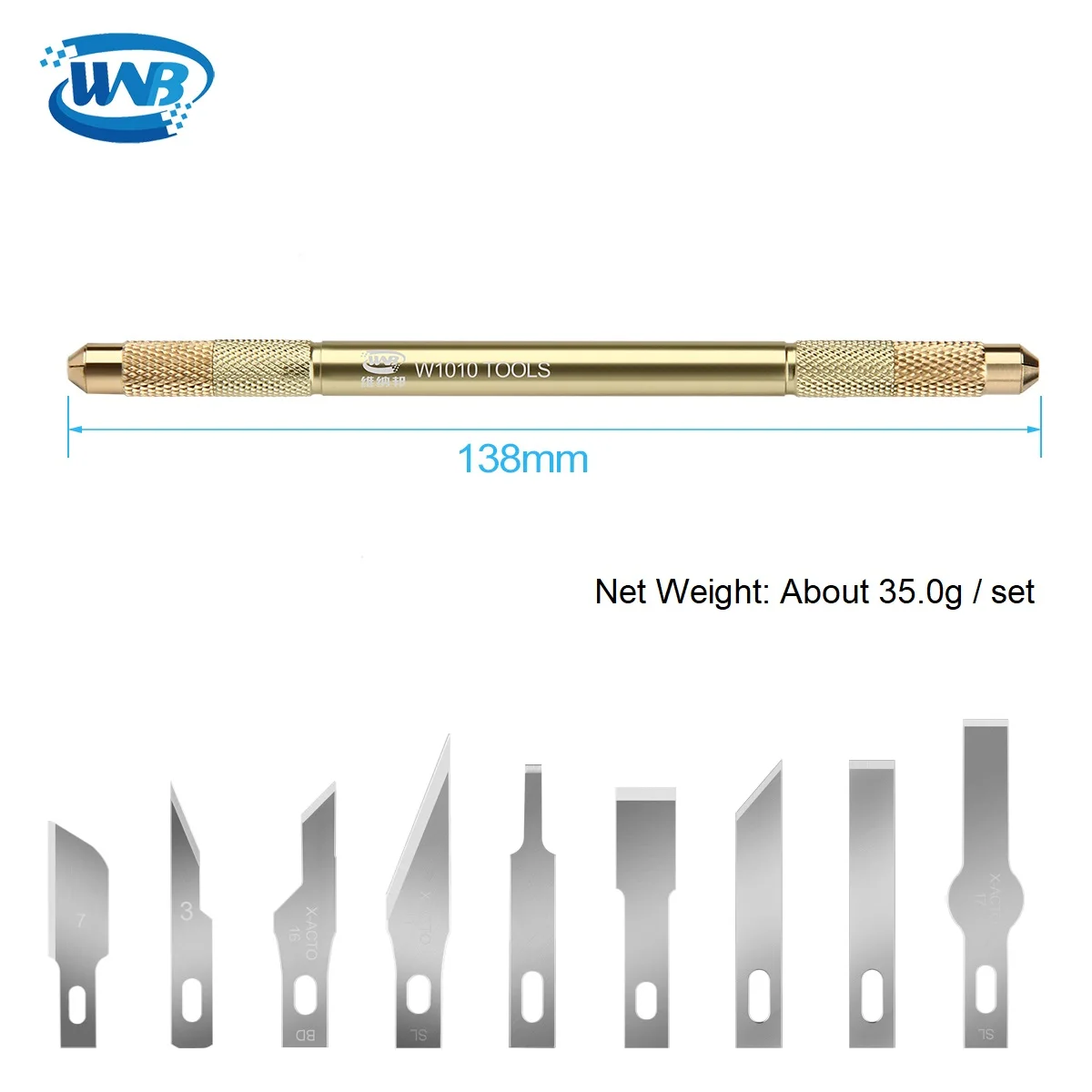 WNB Нержавеющая сталь тонкие жесткие лезвия работа Non Slip металлический нож для