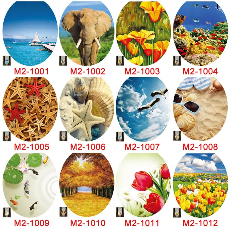 

3D Toilet Seat Wall Stickers PVC Art Wallpaper Removable Bathroom Decals DIY Mural Bathroom Decor Wallpapers