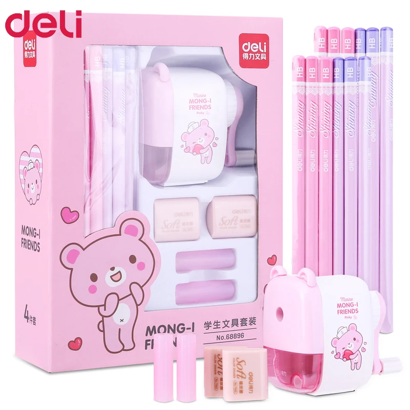 Deli Канцелярский набор милый rilakkuma точилка карандаш ручка Ластики для школьных