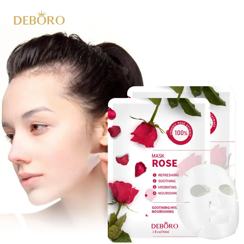 

Rose Exfoliating Face Mask Whitening Peeling Remove Dead Skin Calluses Silk Improves Dullness Peel Mask for Face 30ML*5PCS
