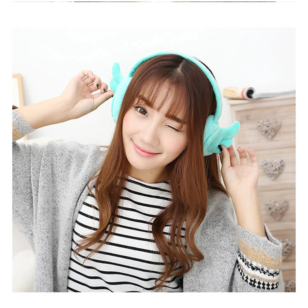 

Fashion Wing Plush Female Winter Earmuff Warm Ear Muffs Headphones Girls Earmuffs Earphone Ear Warmers Protector Fur Headphones