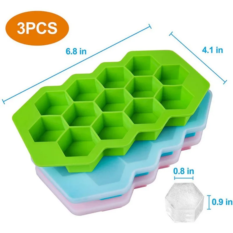 Силиконовая форма для льда Шестигранная многоразовая самостоятельного