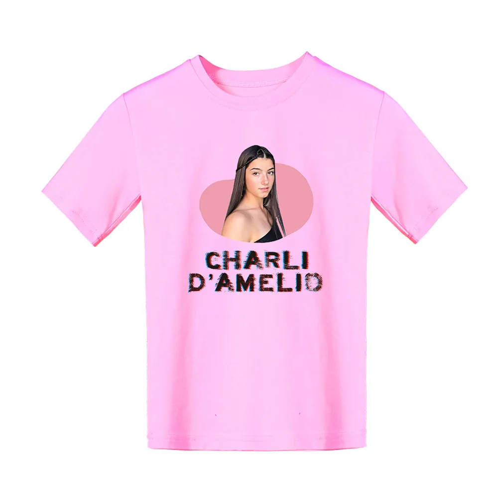 

Charli Damelio Letters Printed T Shirt Children's Clothing Ulzzang Vintage Pure Cotton T Shirts Summer