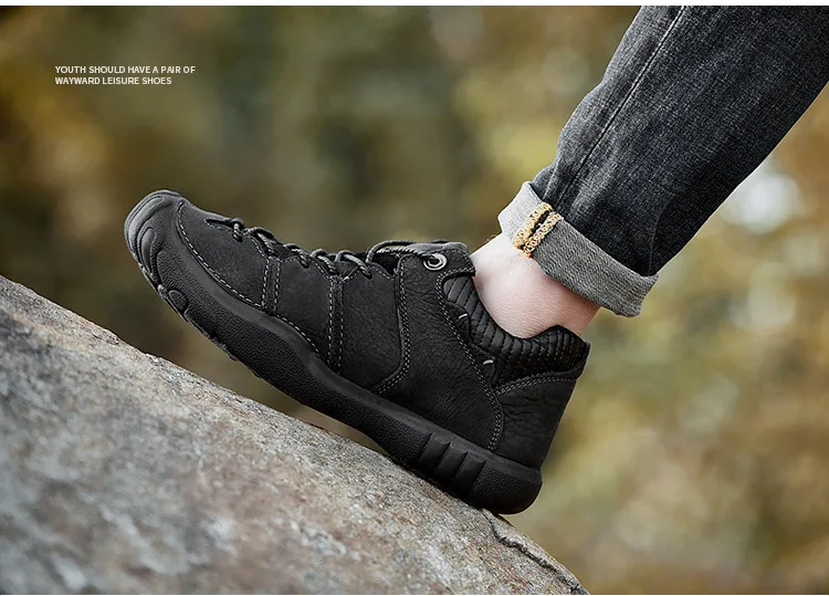 Мужские спортивные кроссовки для активного отдыха, походная прогулочная обувь, мужские кроссовки из натуральной кожи, большие размеры
