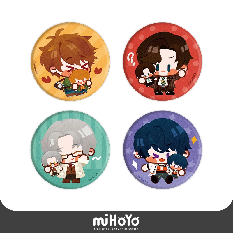 

Game Tears of Themis Raven Libra Vilhelm King Marius Daily Q Version Plush Badge Button Brooch Pin Metal Souvenir Cartoon Gift