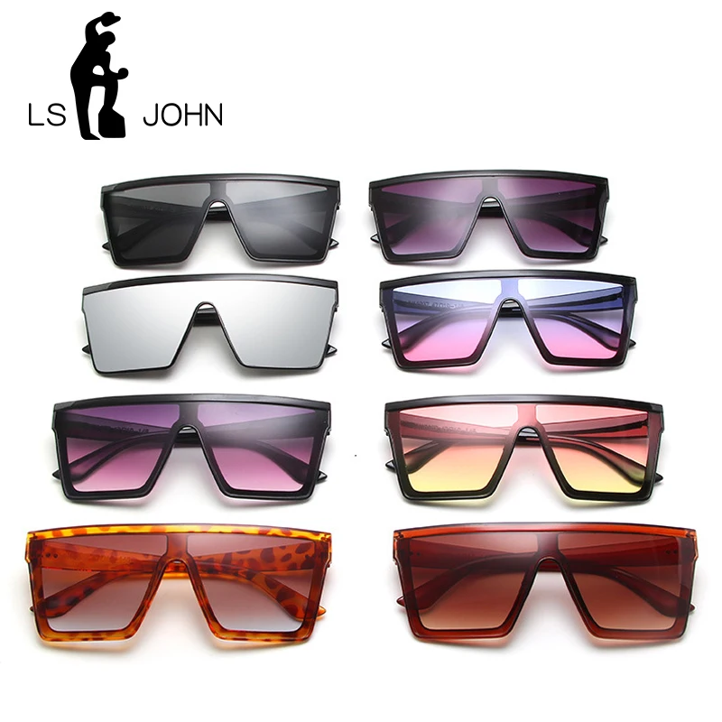 Женские солнцезащитные очки большого размера LS JOHN винтажные квадратные в стиле