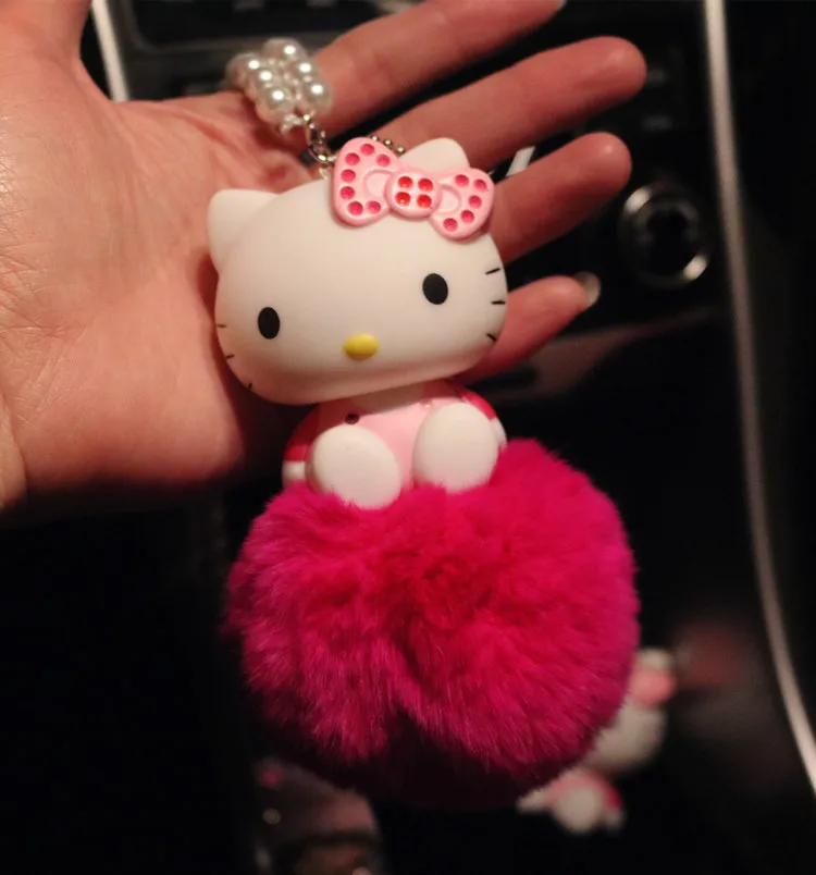 Милый Кот hello kitty брелоки КТ для автостайлинга Interio висячий брелок в виде кукол автомобиль шкентель стиля Висячие зеркало заднего вида