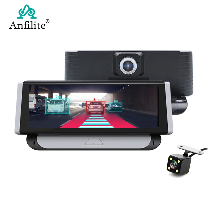 Автомобильный видеорегистратор Anfilite 8 дюймов 4G ADAS GPS навигация Full HD 1080P Dashcam Android 5 1