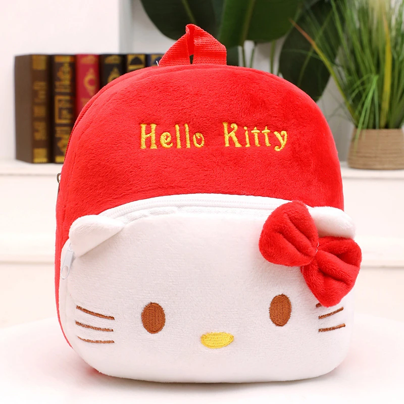 Детские школьные ранцы Hello Kitty плюшевый Детский рюкзак с 3D мультяшным принтом для