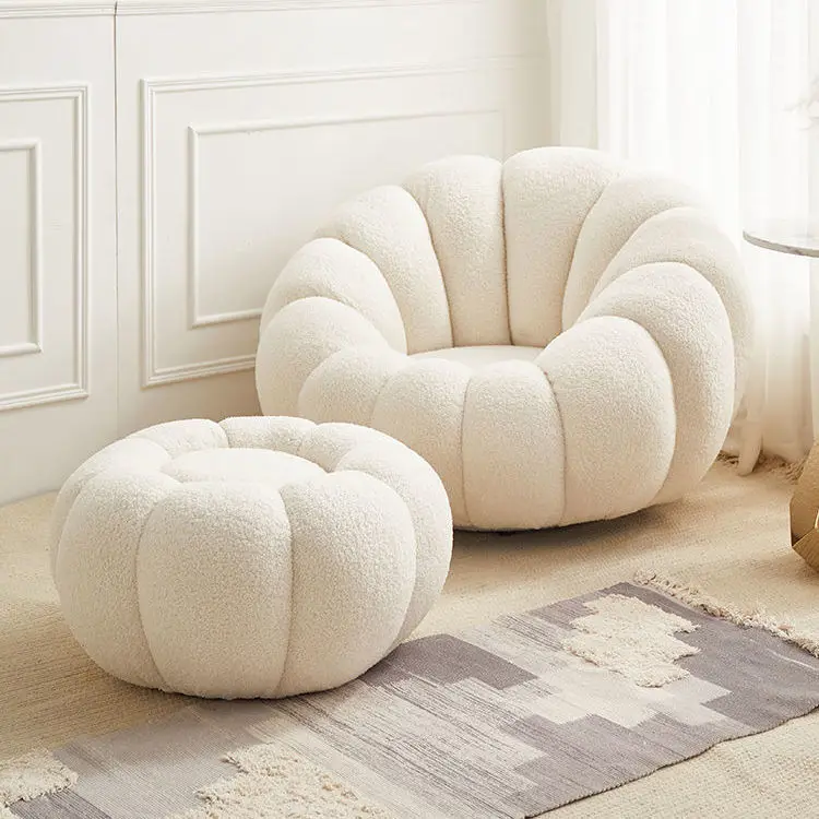 Мягкий диван из овечьей шерсти "Luxury Sofa Lamb Wool Nordic Simple Modern Lazy Home Beauty Salon Clothing Store Pumpkin Apartment Hotel Plush on".