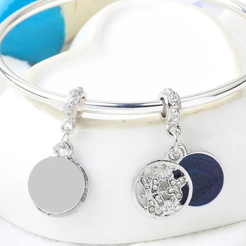 Новинка оригинальные посеребренные бусины из сплава синяя эмаль натуральная