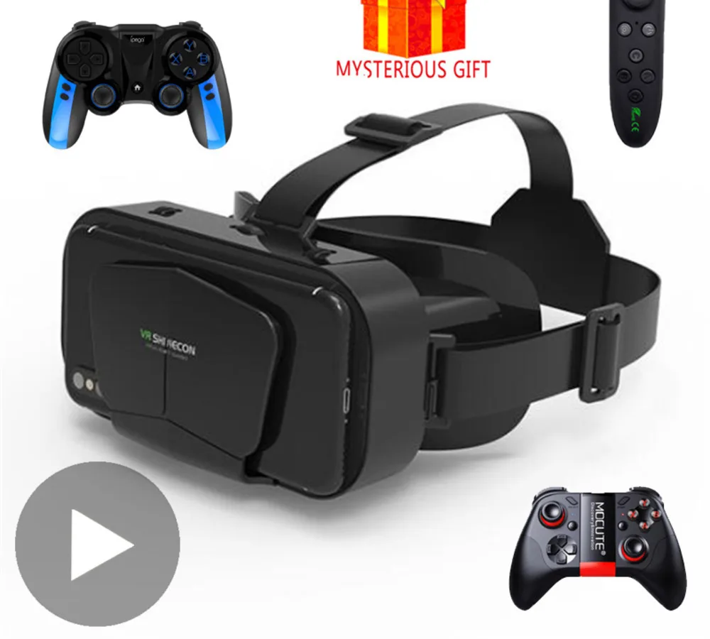 

3D vr Очки виртуальной реальности для iPhone, телефона Android, 7-дюймовая гарнитура для шлема и контроллер