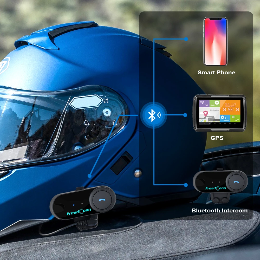 Гарнитура Freedconn для мотоциклетного шлема 2 шт. Bluetooth VB с FM радио|bluetooth headset|bluetooth headset