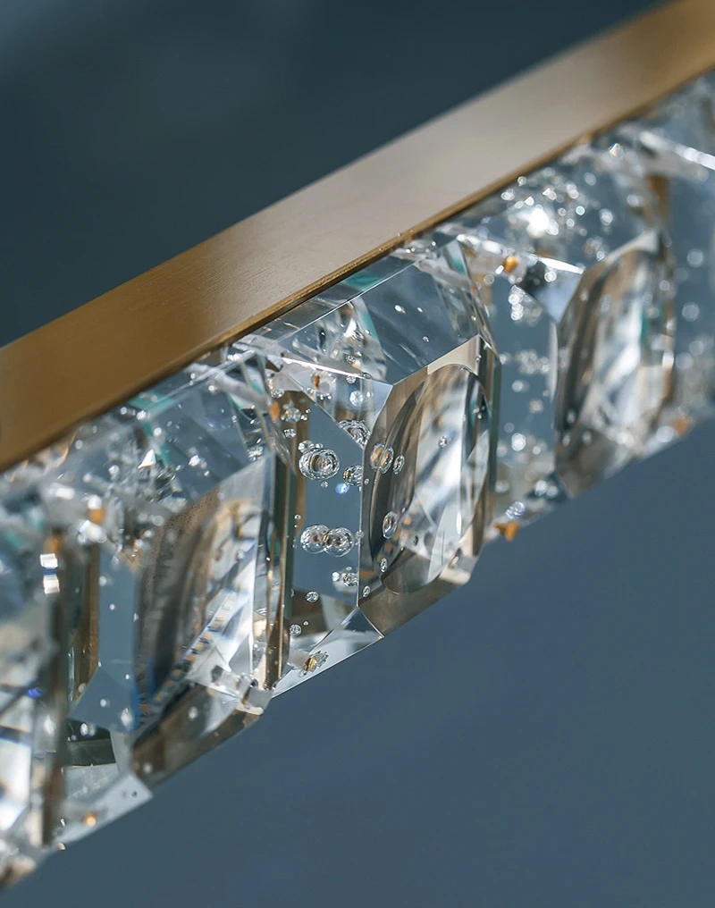 

Modern crystal led pendant light for dining room new arrival suspension wire hanging lamps gold stainless steel lighting fixture