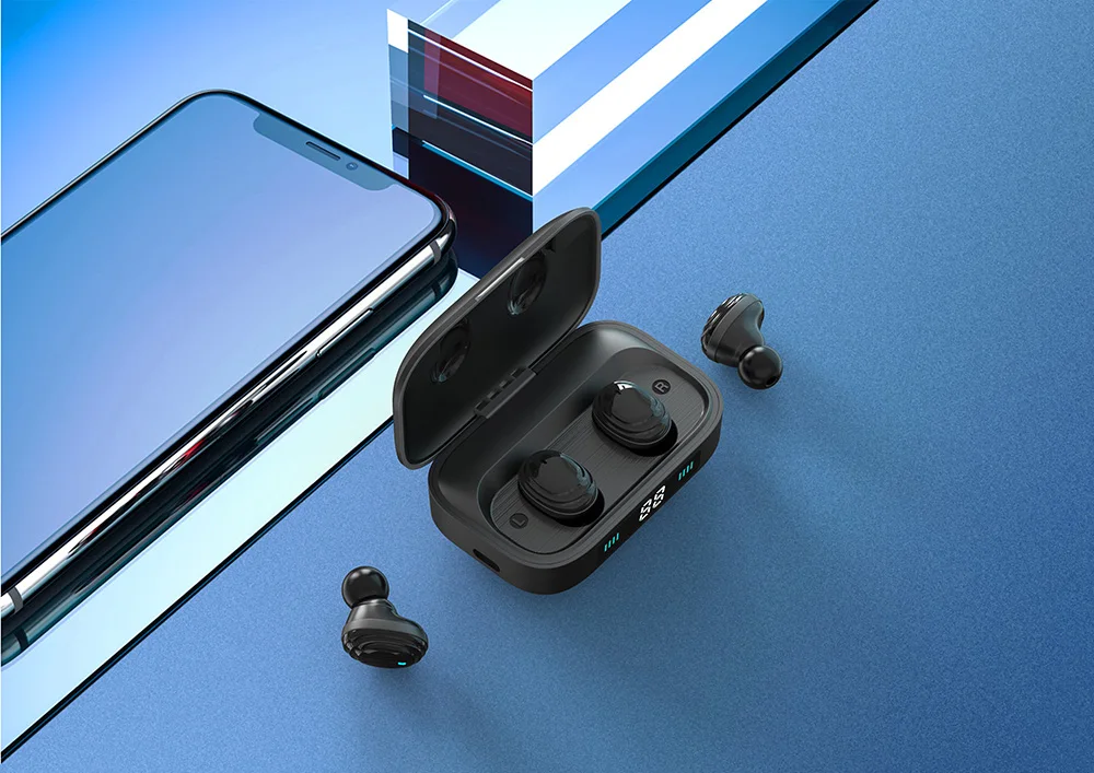 TWS wieless bluetooth гарнитура геймер стерео наушники водонепроницаемые спортивные наушники со светодиодный дисплеем 2000 мАч Зарядное устройство Коробка для xiaomi